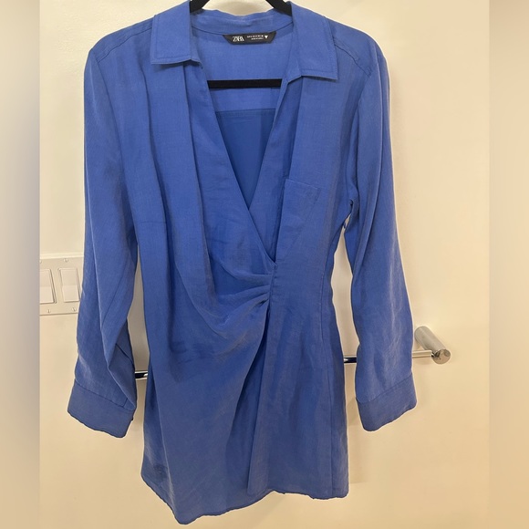 Zara | Dresses | Zara Blue Linen Dress | Poshmark Zara | Dresses | Zara Blue Linen Dress | Poshmark